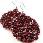Dark Wine Beaded Earrings D..