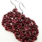 Dark Wine Beaded Earrings D..