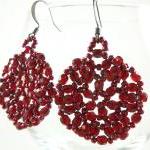 Dark Wine Beaded Earrings D..
